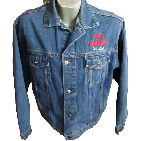 Mens Denim Trucker Jacket Small ACHA Championships Hockey Toyota Of Killen - Picture 1 of 7